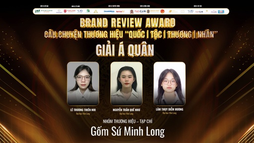 Á quân Brand Review Award 2024 - Tạp chí Review Thương hiệu Sứ Minh Long I